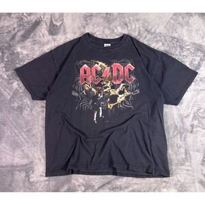 AC/DC Black Ice World Tour 08/09 Band T-Shirt 2XL Anvil Retro Y2K